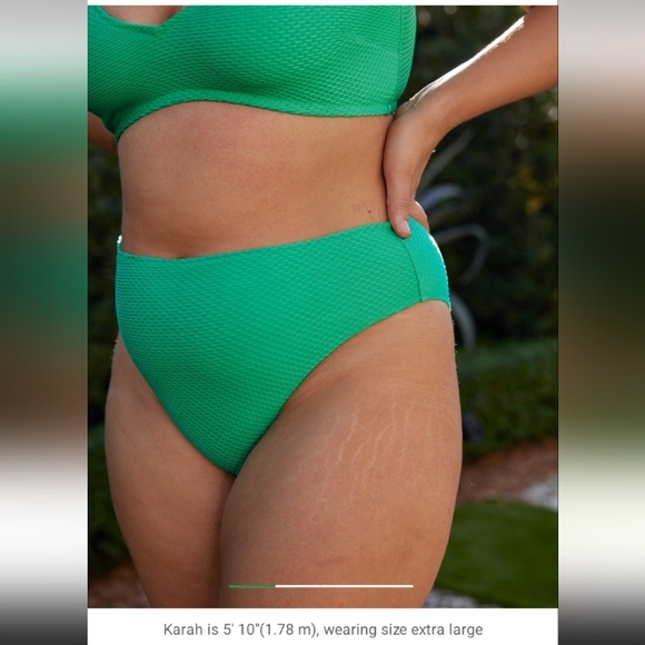 🆕️NWT Aerie Jacquard Bikini in 'Green Dazzle', Size Small - Picture 9 of 16
